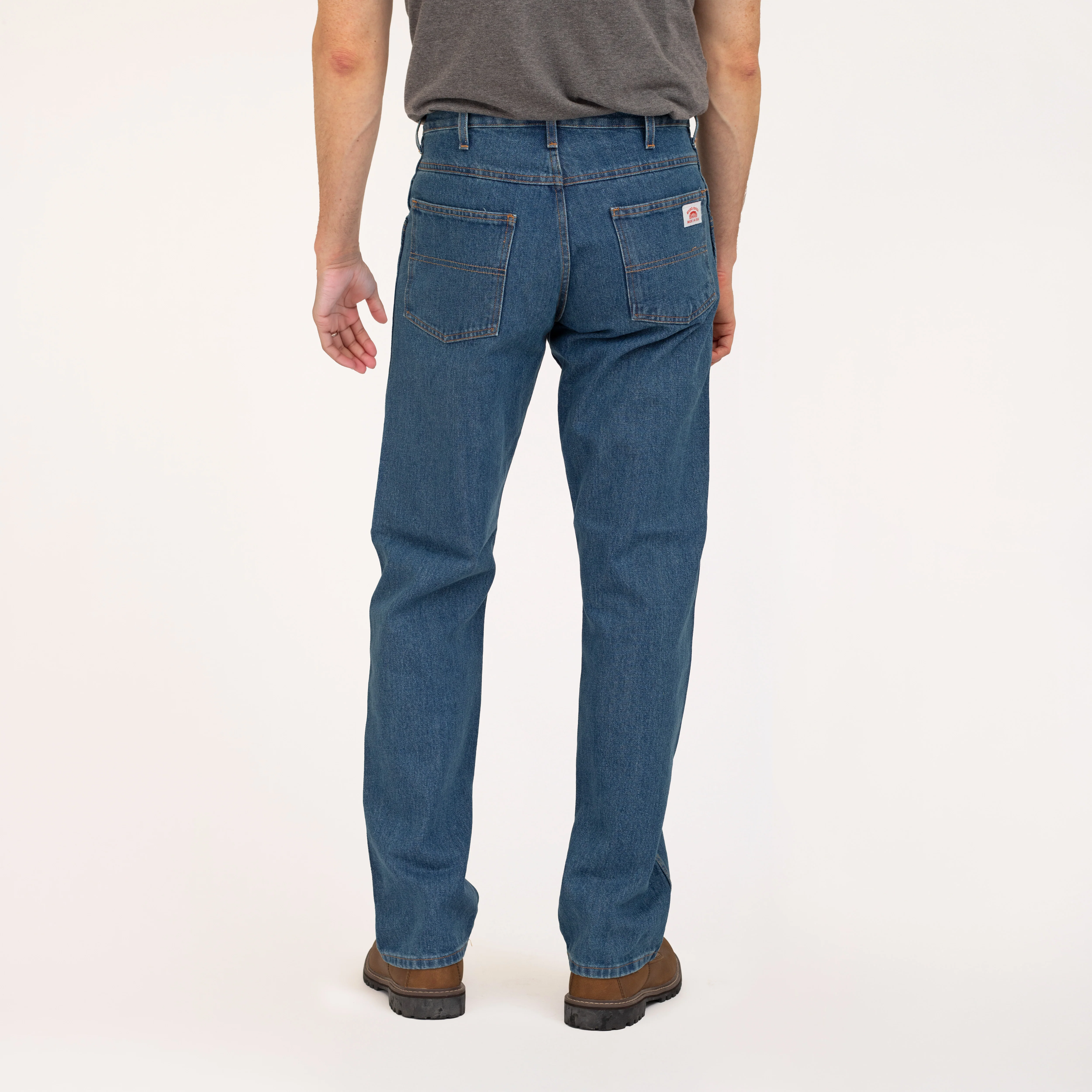 #103 Made in USA 14 oz. Dark Stone Washed RELAXED FIT Everyday 5 Pocket Jean - Image 3