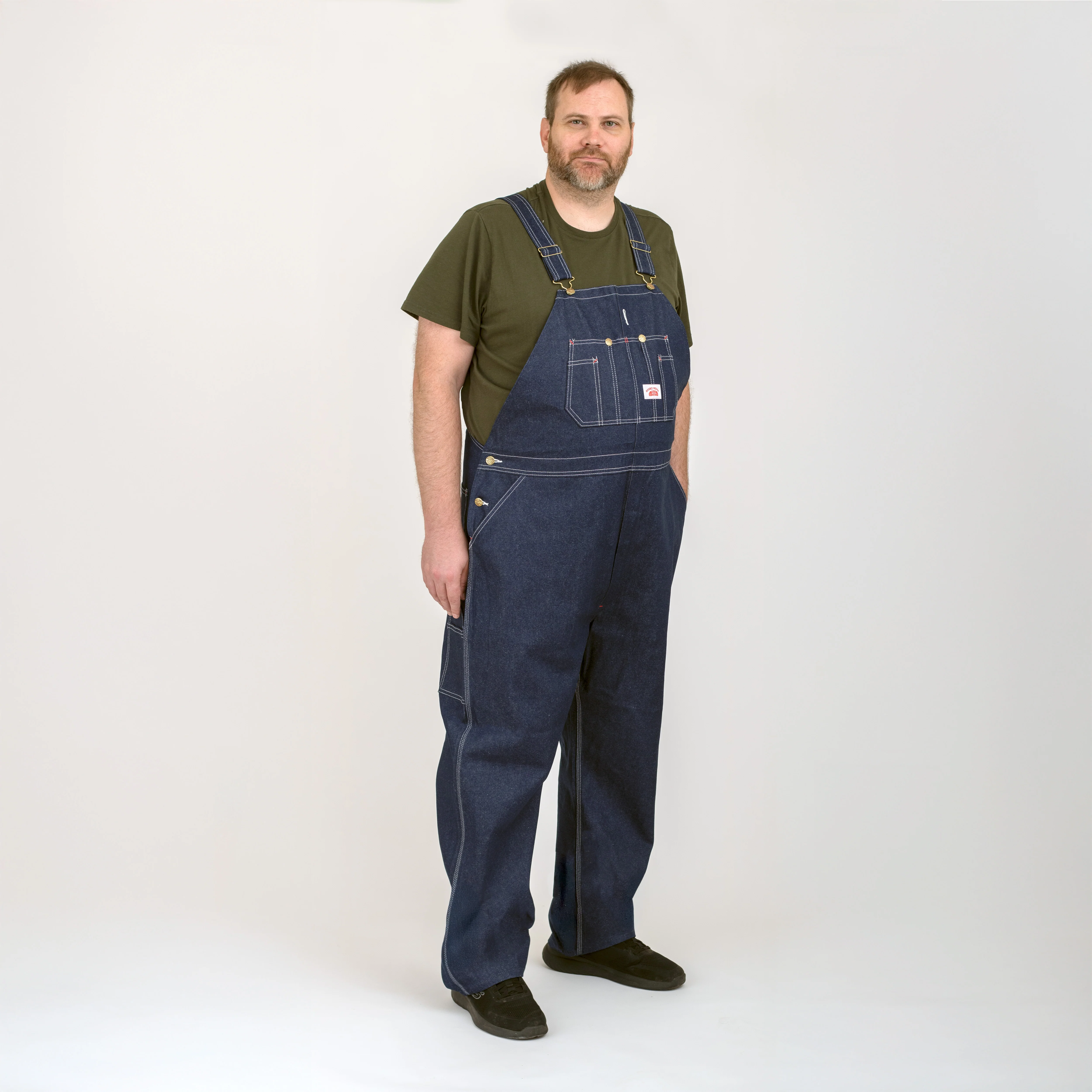 Non-USA Classic Blue Denim Zipper Fly Bib Overalls - Not Sewn in USA - Image 6