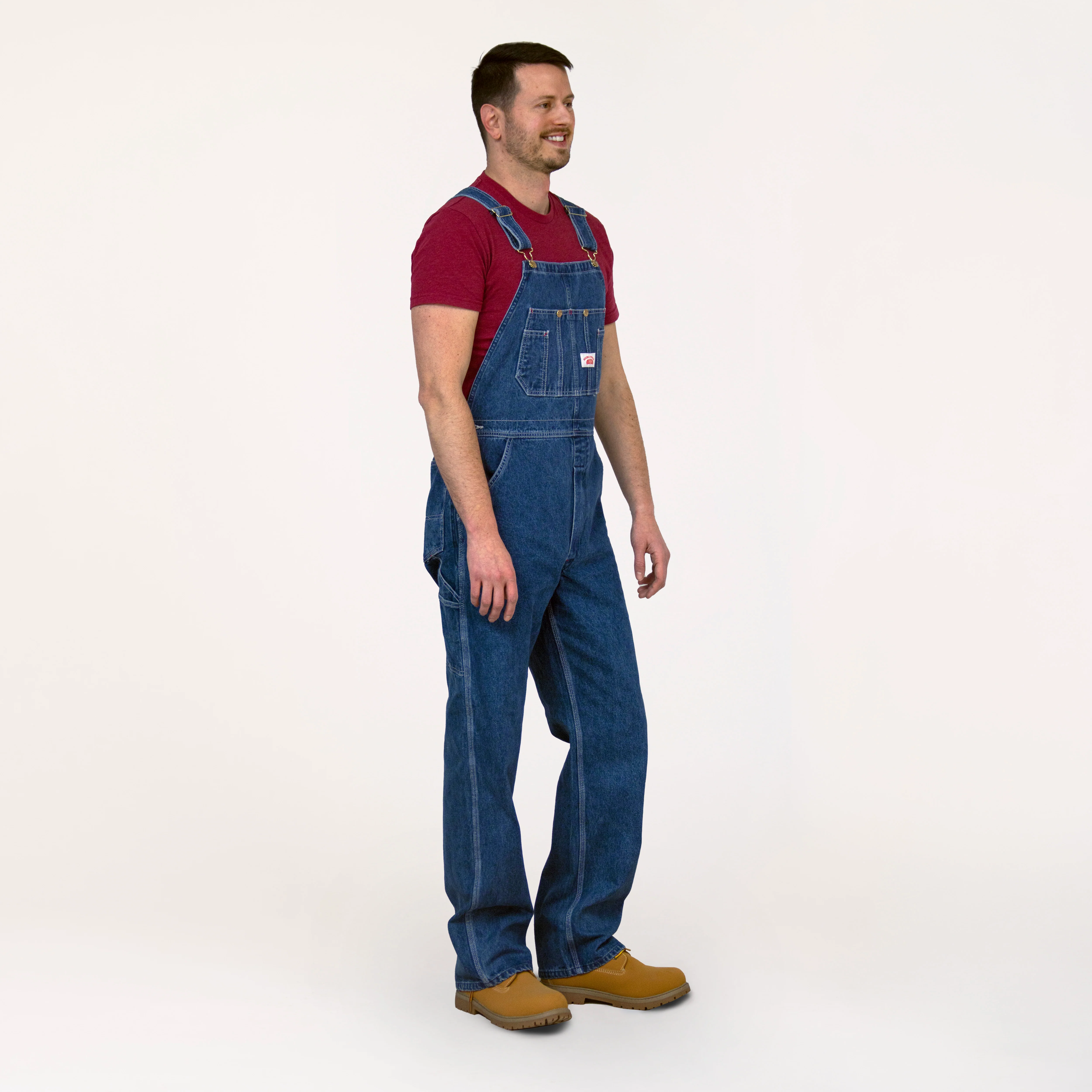 #699 Made in USA Stone Washed Blue Denim Overalls - Image 5